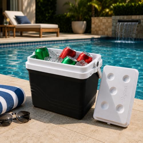 Caixa Térmica 22 Litros Preta Portatil Praia Camping Viagem Cooler