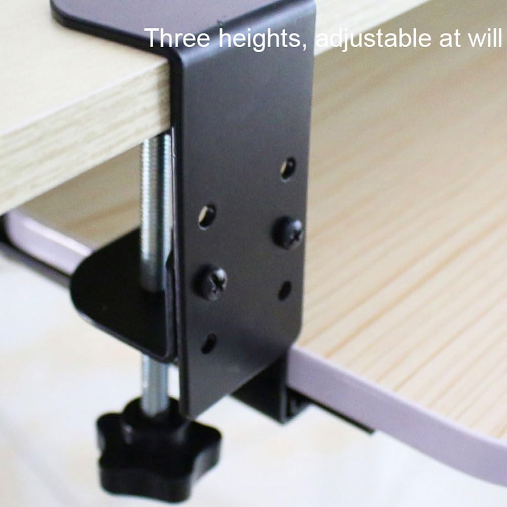 Vassoio per tastiera sotto la scrivania, piccolo cassetto estraibile per tastiera con morsetto a C, piattaforma scorrevole per casa e ufficio, accessorio per computer salvaspazio, design ergonomico