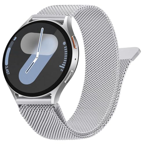 Mugust Correa para Samsung Galaxy Watch 7/6/5/4 40 mm 44 mm/5 Pro/4 Classic/6 Classic/FE 40 mm/Watch 3 41 mm/Active 2 metal pulsera, Eine Grösse, Metal, A