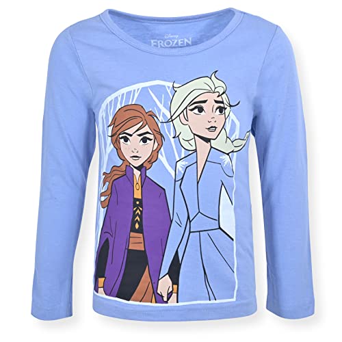 Disney Frozen Elsa and Anna Girls 3 Pack Long Sleeve Shirt for Toddler and Little Kids3