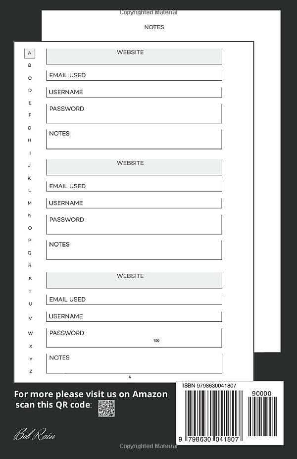 Miniatura 2 de Flamingos Password book. Premium Journal And Logbook To Protect Usernames and Passwords Modern Alphabetical Password Keeper Vault Notebook and