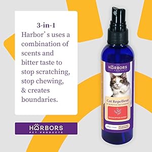 Harbors Cat Repellent  Scented | Cat Repellent Spray Indoor  4 Oz | Cat Training Spray | Cat Repellent for Furniture | Cat Repellent for Plant eucalyptus  Cucciolini Doodles Harbors cat repellent  scented | cat repellent spray indoor  4 oz | cat training spray | cat repellent for furniture | cat repellent for plant eucalyptus   cucciolini doodles