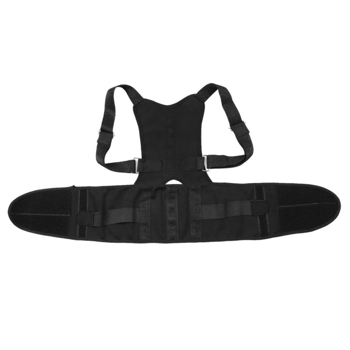 Monllack Corsé Corrector de Postura cómodo Ajustable para Hombres y Mujeres, Soporte para la Espalda, Soporte Lumbar, cinturón para la Espalda, Soporte Lumbar (Negro)