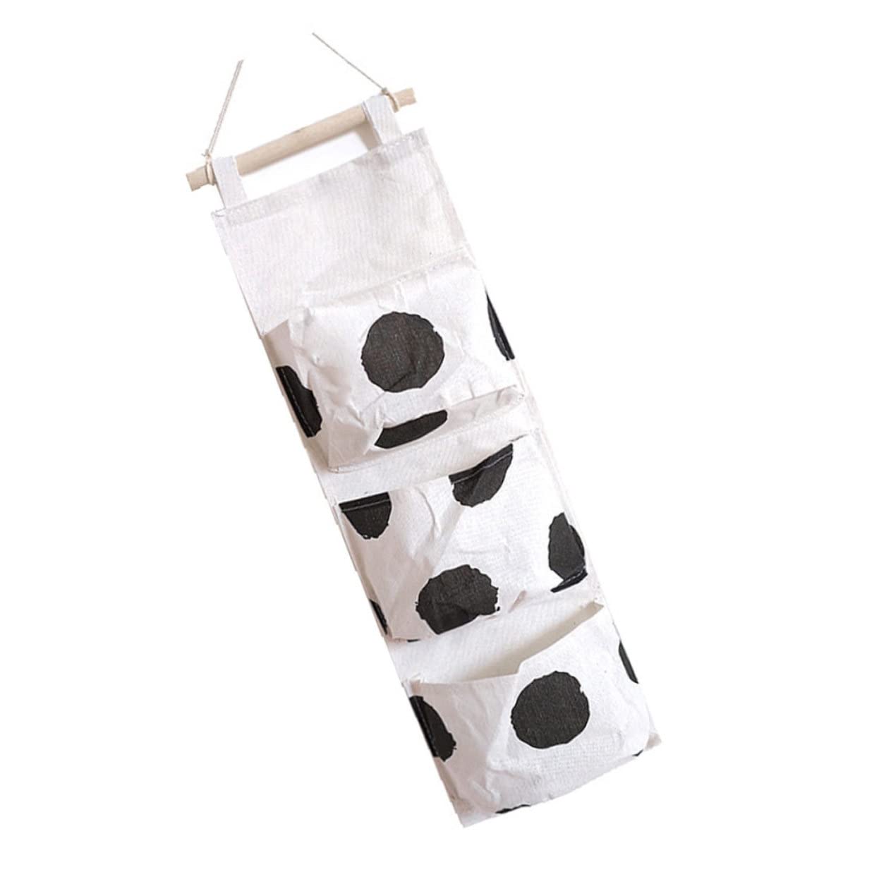 Cabilock 1Pc Wall Mounted Sundry Storage Bag White Non Woven Cloth Hanging Organizer with Multi Pocket Design for Home Dorm Office and Bedside Use Convenient and Easy to Clean