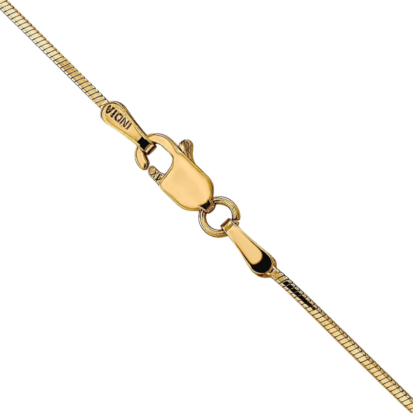 IceCarats 14K Solid Yellow Gold 0.9mm Dainty Octagonal Herringbone Snake Chain Necklace Diamond Cut