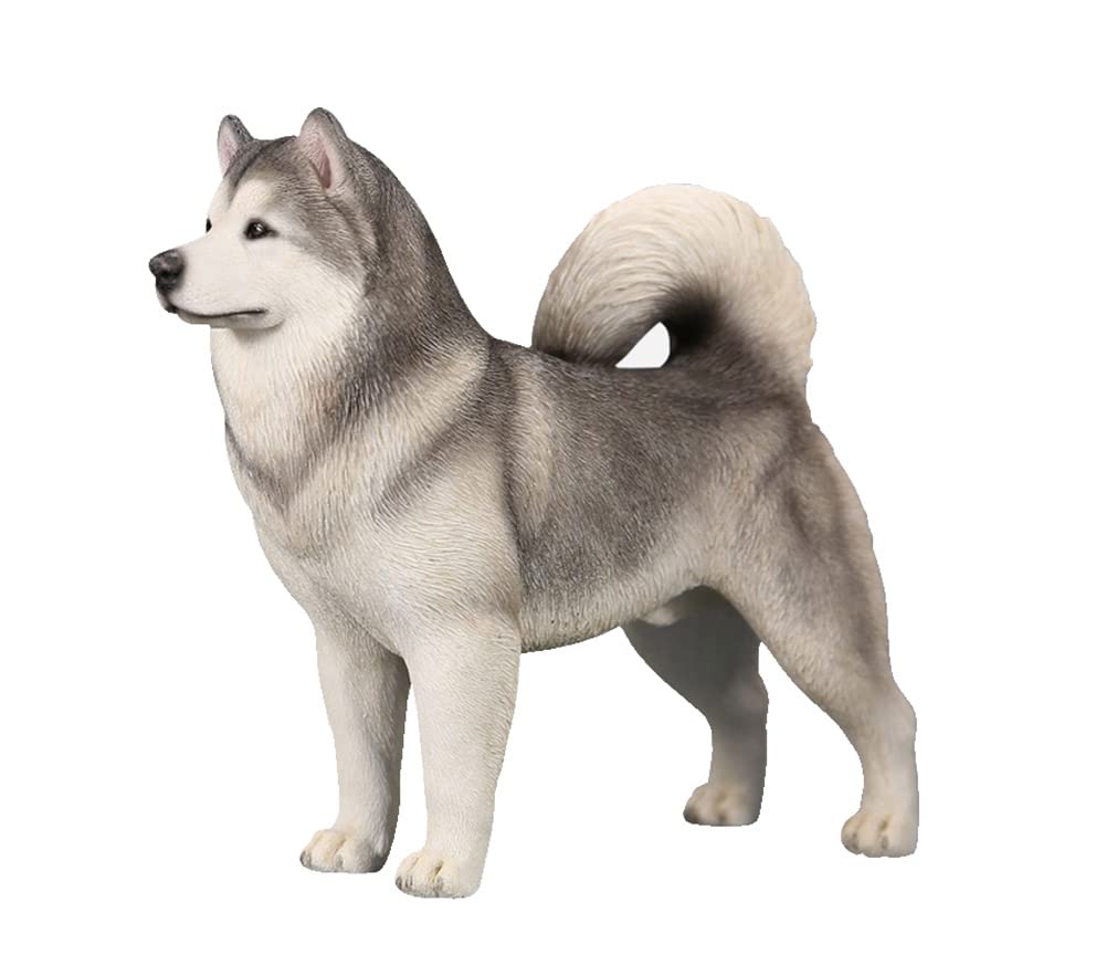 YNIYUJKL Statue Stunning Home Garden Ornament Sculpture Decoration Dog Sculpture, Resin Statue Decoration Alaska Malamute Simulation Animal Model Home Decoration Pet Gift 19.5X16X6Cm