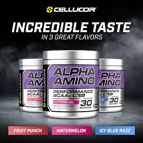 Image of Cellucor Alpha Amino EAA & BCAA Powder | Branched Chain Essential Amino Acids + Electrolytes | ICY Blue Razz | 30 Servings (Pack of 2)