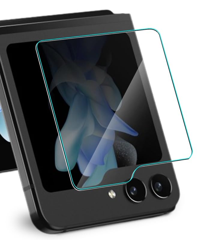 Zubitech Screen Protector for Samsung Galaxy Z Flip 5 Front Tempered Glass Full Coverage Screen Guard 9H Hardness Anti Fingerprint Scratch Resistance for Samsung Galaxy Z Flip 5 (Full Clear)