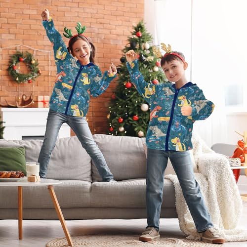 Image of Boys Fleece Jacket Hooded Autumn Winter Long Sleeve Thick Warm Outerwear;3-10 Years Kids Cute Fuzzy Jacket