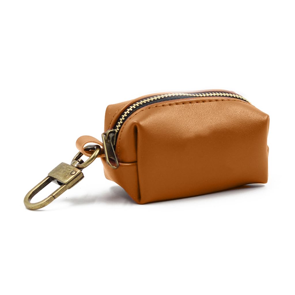 NEWFT Travel Outdoor Protable Dog Poop Bag Dispenser PU Leather Pet Puppy for Cat Pick Up Poop Bag Holder Garbage Waste Bags