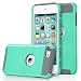 iPod Touch 5 Case,iPod 5 Case,5th case,ULAK [Colorful Series] Slim Fit Protective iPod Touch Case 2-Piece Style Hybrid Hard Case Cover for Apple iPod touch 5 6th Generation (Aqua Mint/Grey)