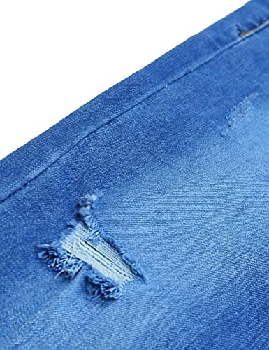 KIDSCOOL SPACE Girl Boy Jeans,Kid Elastic Band Inside Ripped Denim Pants3