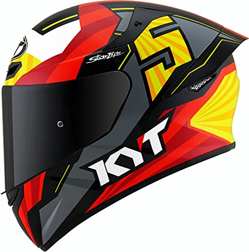KYT TT Course Flux Casco (Red/Yellow,L)