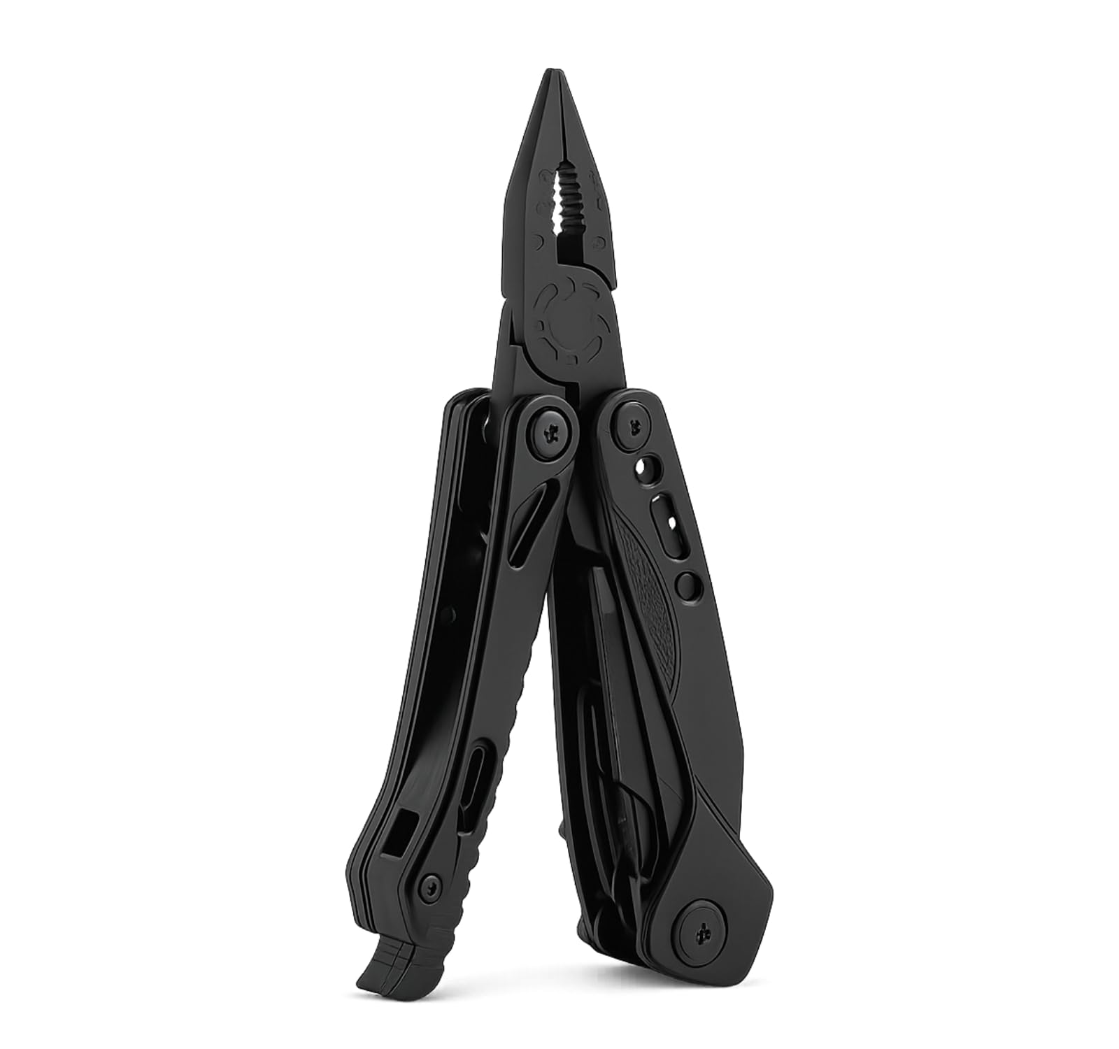 Professional Multi Plier Pro Kit Featuring 2.8" Knife Blade, Aluminum Stainless Build, Long Nose Clamp, Wire Cutting Tool, Nail File, Bottle Opener, Whistle, Fire Starter Rod
