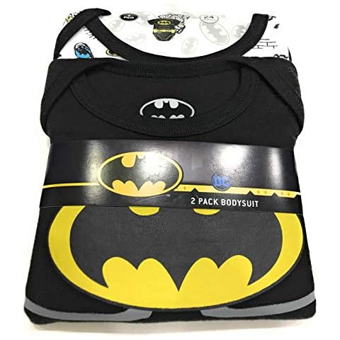 DC Comics Batman Super Heroes Infant Boy 2 Pack Bodysuit Black White 24 Months Cover
