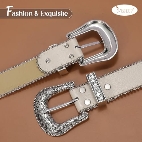 JASGOOD Women Western Leather Belts Ladies Vintage Design Waist Belt for Pants Jeans Dresses3