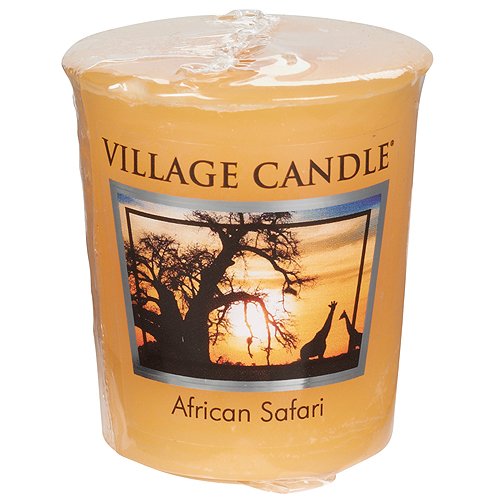 Village Candle 106102086 Bougeoir Votive avec Motif African Safari Cire Beige 4,7 x 4,5 x 5,5 cm Cover