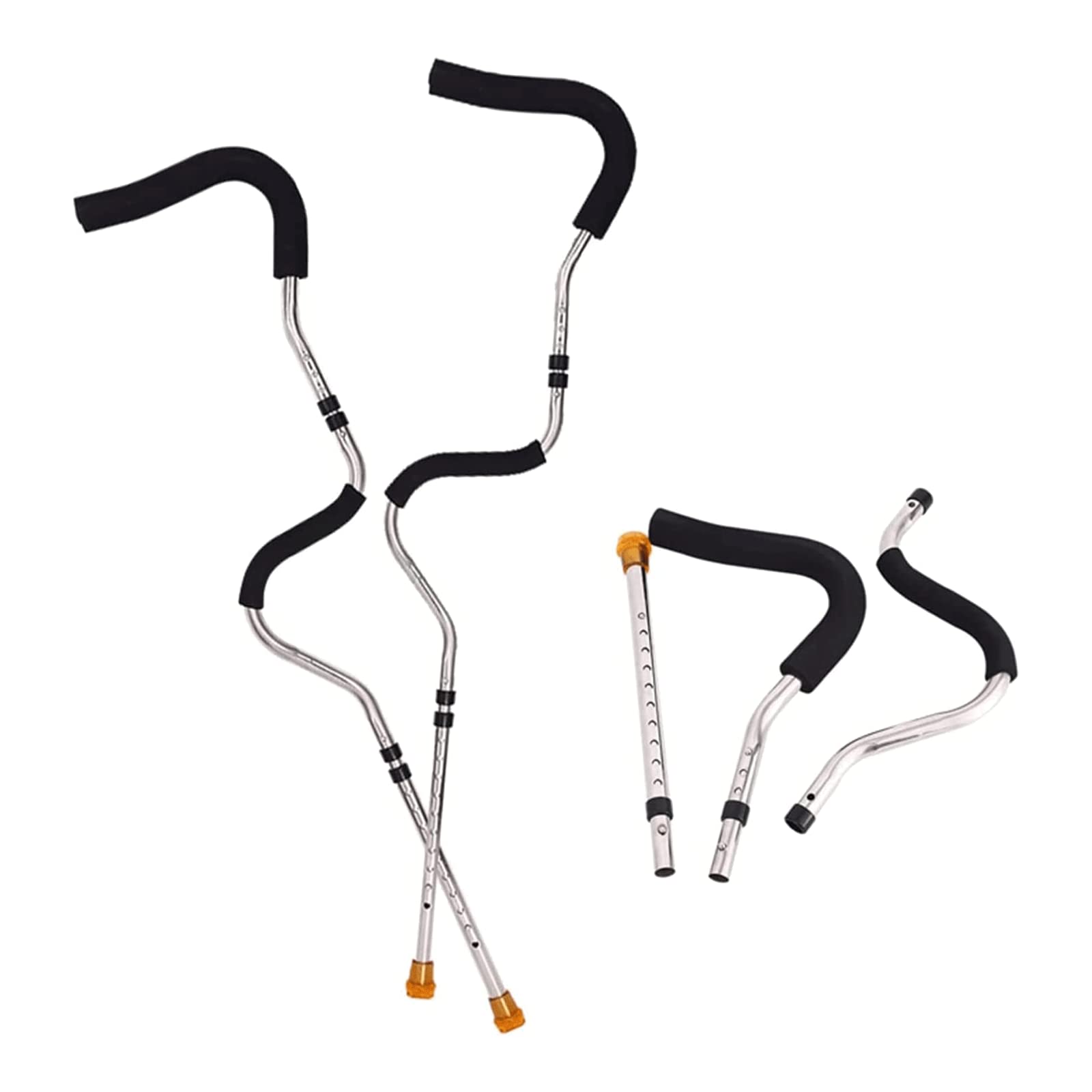 PAASHE Muletas Creativas Bastones para Caminar de Acero Inoxidable Tipo S Axila para Adultos Bastón Plegable para Caminar Bastones Ayuda para Caminar Ligera