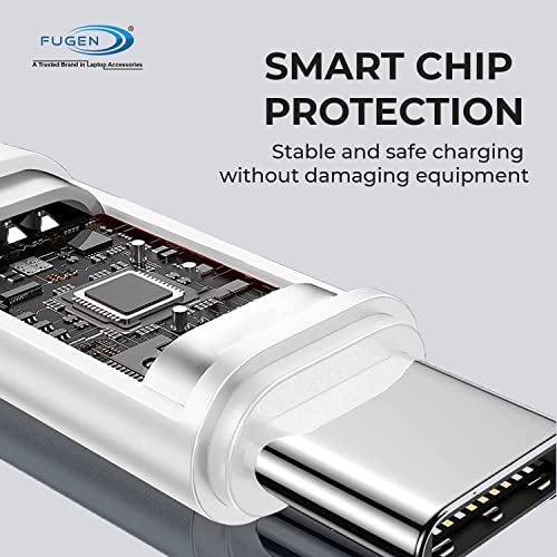 Image of FUGEN Unbreakable 60W Fast Charging 1.5M Braided Type C to Type C Cable Compatible for Mac-Book, Smartphones, Tablets, Laptops & Other Type C Devices, PD Technology, 480Mbps Data Sync (RCTT15)