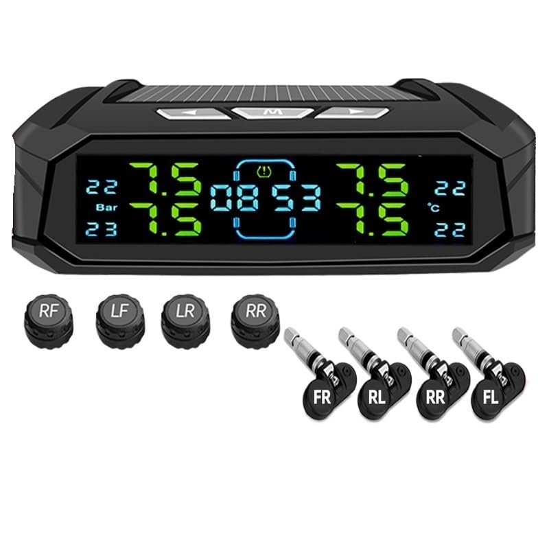 Tpms Sistema di monitoraggio della pressione dei pneumatici Alimentazione radio solare Display digitale Sistemi di allarme di sicurezza automatica Pressione dei pneumatici Pressione Pneumatici(K10P)