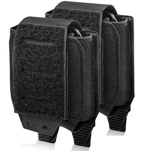 Molle Handcuff Pouch Upgrade Laser Cut Handcuffs Case Tactical Hand Cuff Holster Fit Chained Cuffs/Hinged Cuffs/Folding Rigid Cuffs/S&W Cuffs (2 Pack)