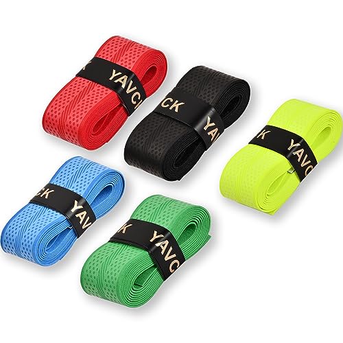 Ehuihuan Set di 5 Grip per Racchetta da Tennis e Padel, Overgrip Antiscivolo e Autoadesivo per Racchette da Tennis, Nastro Grip per Racchetta, Accessori Tennis di Alta qualità