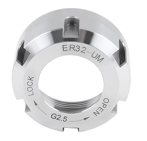 Accusize Industrial Tools Tuerca de pinza ranurada ER32, equilibrada a 20.000 RPM en G2.5, ER32-NUT