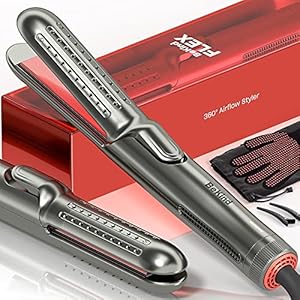 BeKind Flex 2-in-1 360° Hair Styler Flat Iron, Hair Straightener and Curler for All Styles, Floating Plates Design, Airflex Lower Temp for Better Styling, Gift for Girls and Women