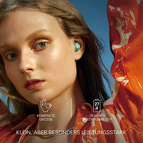 Urbanista Lisbon True Wireless In Ear Kopfhörer, Bluetooth Kopfhörer kabellos, 27 Std, Spielzeit, Ohrhörer klein, Earbuds mit GoFit Wing für Sport, Touch Control und Ladecase, Minzgrün – Bild 4