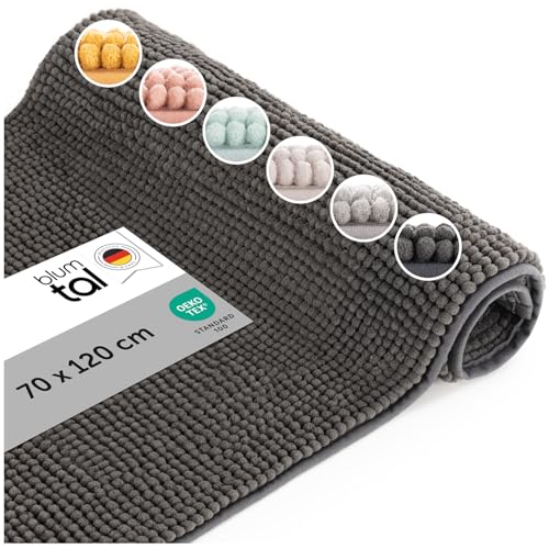 Blumtal Badematte 70x120 cm Hochflor Chenille - Oeko-TEX zertifizierter...