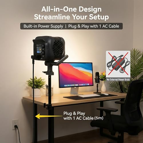 Image of Amaran Halo 200x Bi-Color COB LED Monolight, 200W Continuous Output, 2700K-6500K, 10,530 Lux @ 1m, NFC App Control, Bowens Mount for Studio Photography, Livestreaming & Video Production