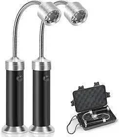 Pacote com 2 Luzes LED Magnéticas para Churrasqueira, Luzes Magnéticas a Pilha, Acessórios para Churrasqueiras, Lanternas e Iluminação para Acampamento