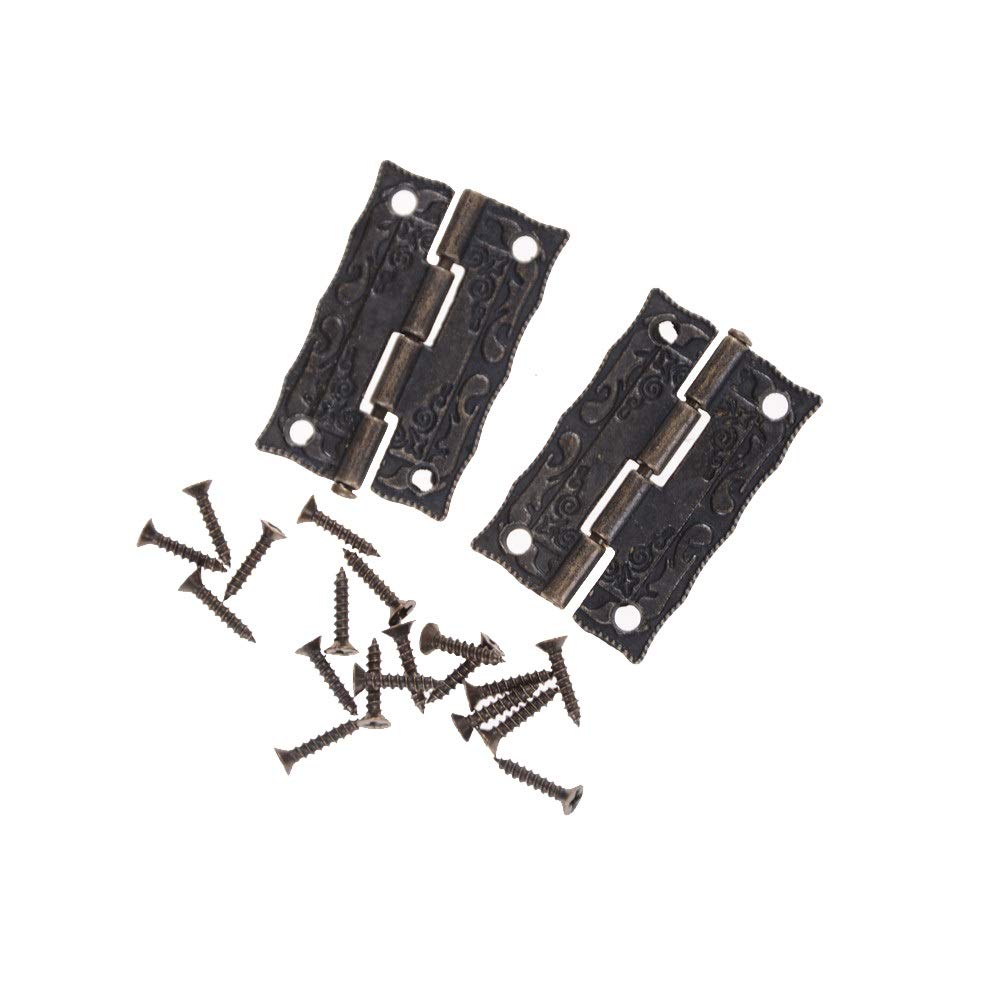 Nvsfzgiyg One Color Antique Hinges,Bronze Decorative,Wooden Box Hinge,2Pcs Brass Cabinet Door Butt Mini Drawer