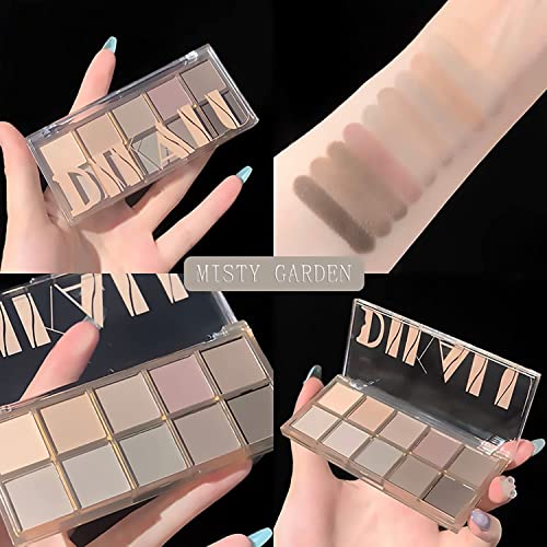10 Colors Eyeshadow Palette Matte Nude Shimmer Matte Eye Makeup Palette,High Pigmented, Naturing-Looking, Ultra-Blendable,Long Lasting High ​Pigment Matte Eyeshadow With 2 Eyeshadow Brush (04+05) #TOP1