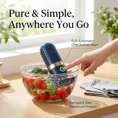 Purepod Produce Cleaner with Oh-Ion Technology, Wireless Fruit and Vegetable Cleaner, Waterproof 10-Min Automatic Cleaning for Kitchen, Veggie, Grains, Meat, Seafood (1pcs) - 2
