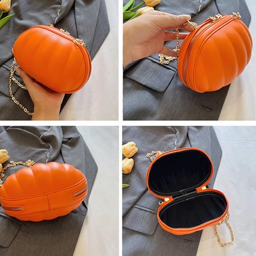 Halloween Purses for Women Novelty Pumpkin Shaped Crossbody Bag with Chain Strap Cute Shoulder Bags2