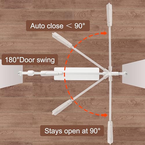Extra Wide Baby Gate with Door Pressure Mounted 57.48-62.20 Inch,Child Baby Gates for Doorways No Drilling,Walk Through Dog Gate Indoor for The House Kitchen Stairs,White