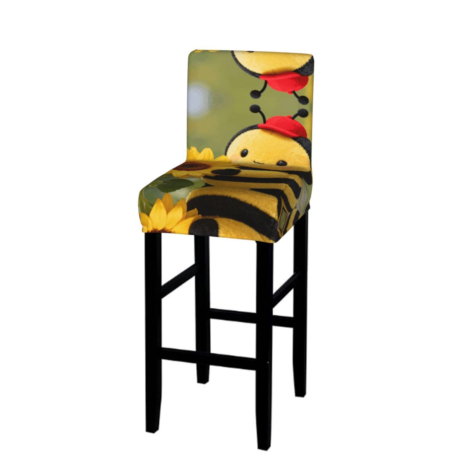 CNTDBU Honeybee Bar Stool Cover-Stretchy Chair Slipcover for Kitchen