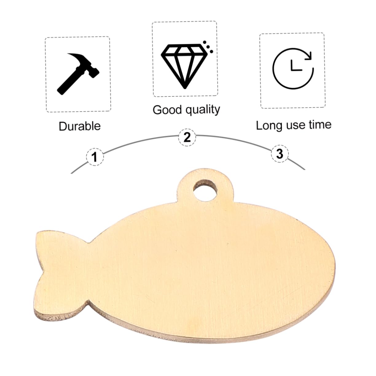 YARNOW 2pièces Médaille pour Chat Et Chien Personnalisée Breloque Forme De Poisson Accessoire pour Collier Gravure Claire Anneau De Sécurité