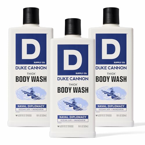 Duke Cannon Supply Co. THICK High-Viscosity Body Wash for Men - Smells Like Naval Supremacy, 17.5 Fl Oz 3PACK