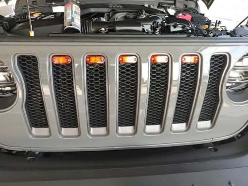 Kit 5 lámparas LED ámbar oscuro para parrilla Jeep Wrangler JL 2018+ miniatura 5
