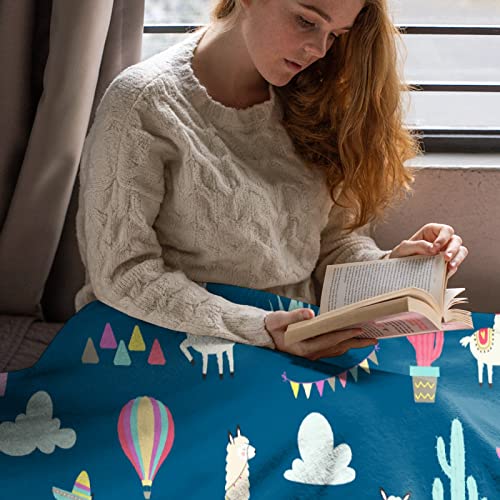 Alpaca Llama Blanket Super Soft Cozy Cute Llama Blankets Llama Gifts For Women Llama Cactus Decor For Couch Bed Lightweight And Durable 40"X50"For Kids/Child #TOP5
