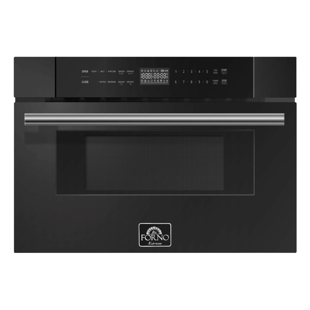 Forno Capoliveri Espresso 30-Inch Microwave Drawer Black 1 2 cu ft 1500 Watts Built-in Touch Control LCD Display