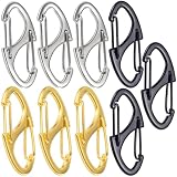 HINZIC 9pcs Anti Theft Zipper Locks, Dual Opening Theft Deterrent Clasps, Zipper Clips Replacement for Backpacks, Luggage, Clothing, Traveling Outdoor Sports- Black & Silver & Gold