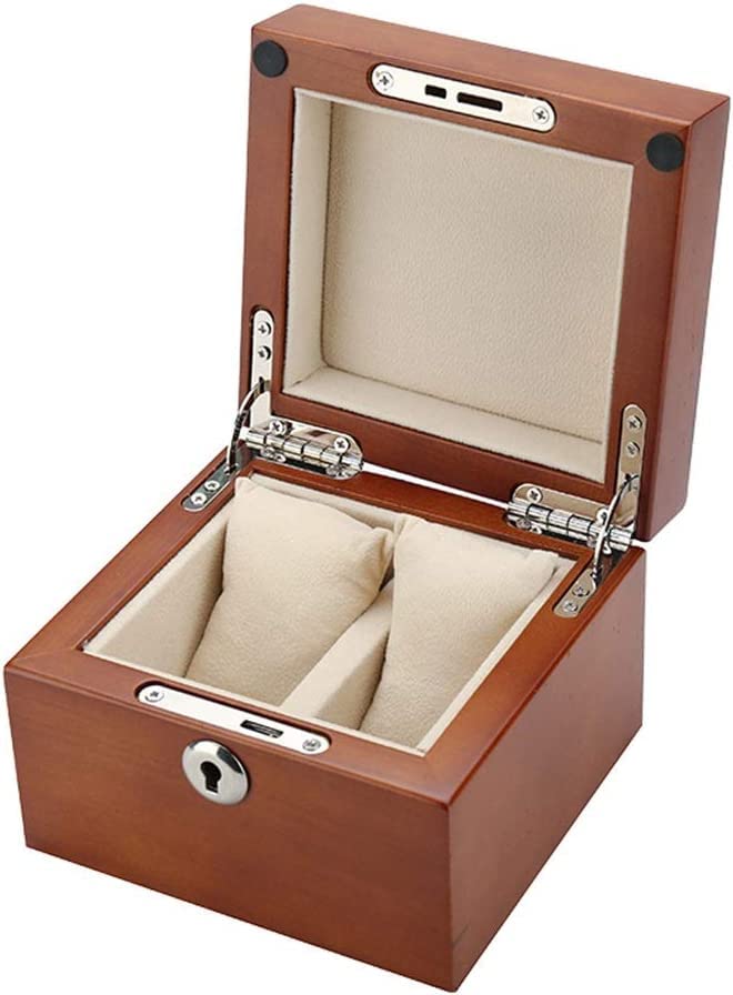 Boîte de rangement pour montres en bois de cerisier massif et verre