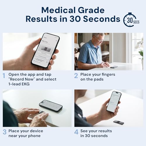 KardiaMobile 1-Kanal-EKG-Herzfrequenzmesser – EKG-Aufzeichnung zu Hause – Erkennt...