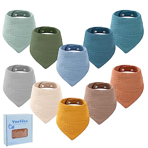 6er Set Baby Dreieckstücher - Baumwolle Lätzchen Unisex Mit Verstellbaren Verschlüssen