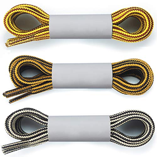 Image of Round Boot Laces [3 Pairs] Heavy Duty and Durable Shoelaces for Boots,Diameter: 3 /16 inch Work Boots & Hiking Shoes
