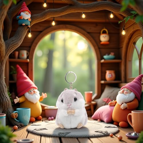 Clockjuan Hamster-Schlüsselanhänger, Plüsch-Anhänger, Handtaschen-Anhänger, Taschenzubehör, Damen-Schlüsselanhänger für Rucksäcke, Accessoires, Geschenke