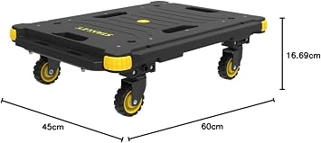 Stanley PC531 137 kg 55x45 cm Four Wheel Load and Package Transport Trolley, Yellow/Black